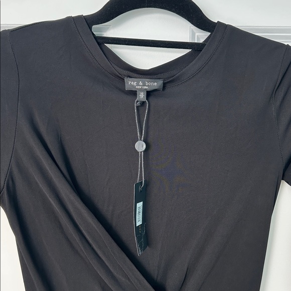 NWT Rag & Bone Holly Drape Mini Dress Black | Rag & Bone Black Dress | LBD - Picture 5 of 15